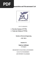 Instrumentation and Measurement Lab: Fareeha Zaman (170755) Tahreem Fatima (170762)