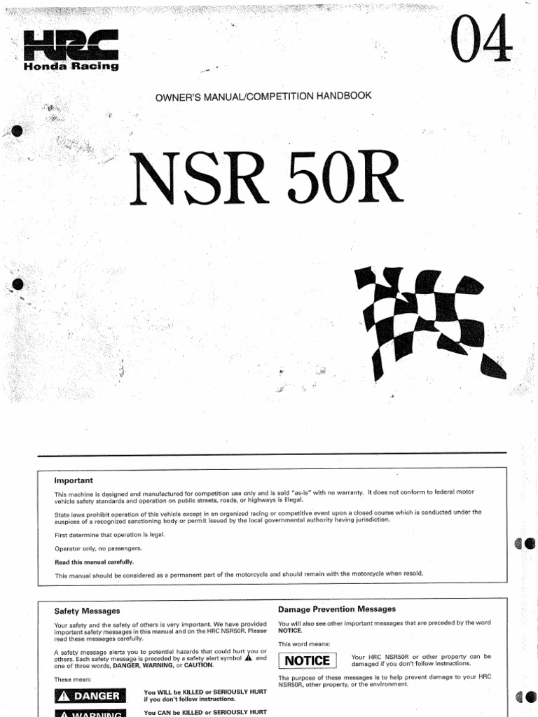 Honda - NSR50 Manual | PDF