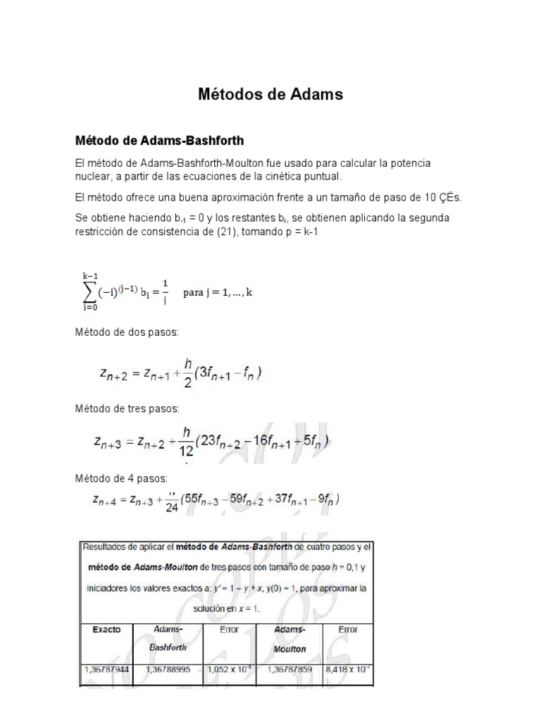 Métodos de Adams-Bashforth y Moulton | PDF | Integral | Ecuaciones