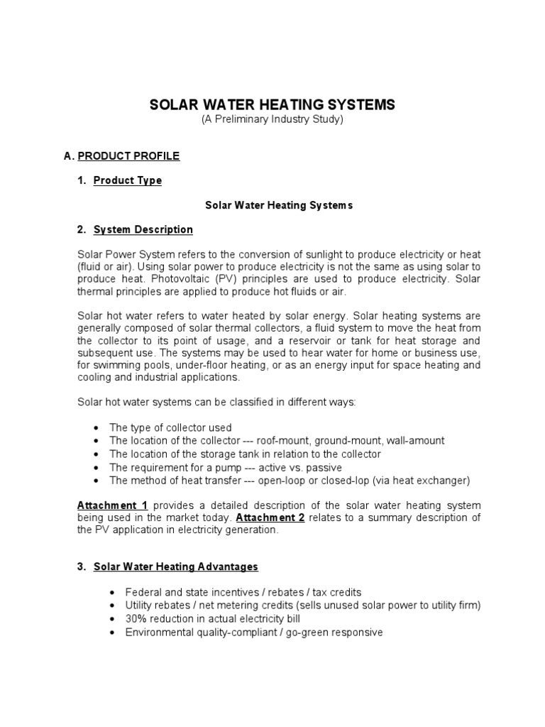 Solar Water Heating Systems Overview | PDF | Solar Power | Water Heating