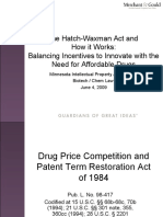 The Hatch-Waxman Act and How It Works: Balancing Incentives To Innovate With The Need For Affordable Drugs