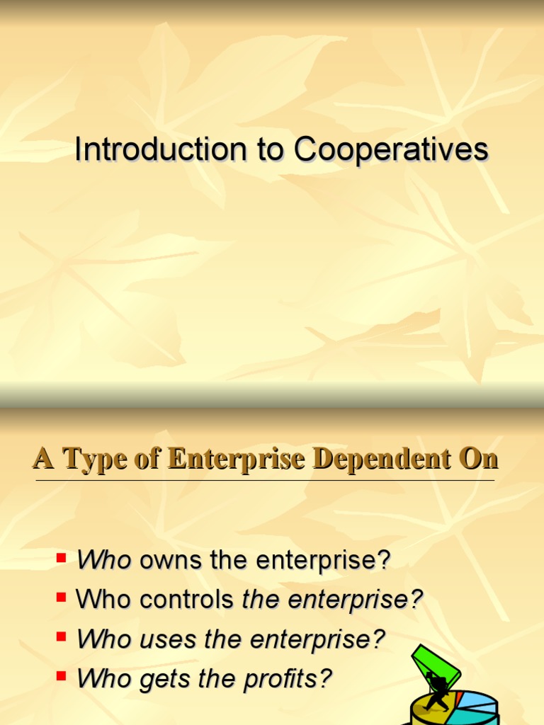 Introduction To Co Operatives Pdf Cooperative Economies