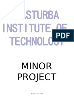 Kasturba Institute of Technology: Minor Project