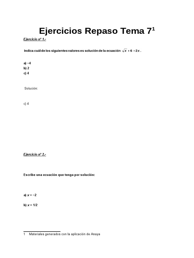 Ejercicios de Álgebra Resueltos | PDF | Enseñanza de matemática