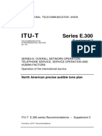 ITU-T E.300 Supplement 3 outlines North American precise audible tone plan