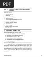 Unit 4: Instruction Sets and Addressing Modes