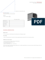 Specification sheet for silver anodized extrusion fixture