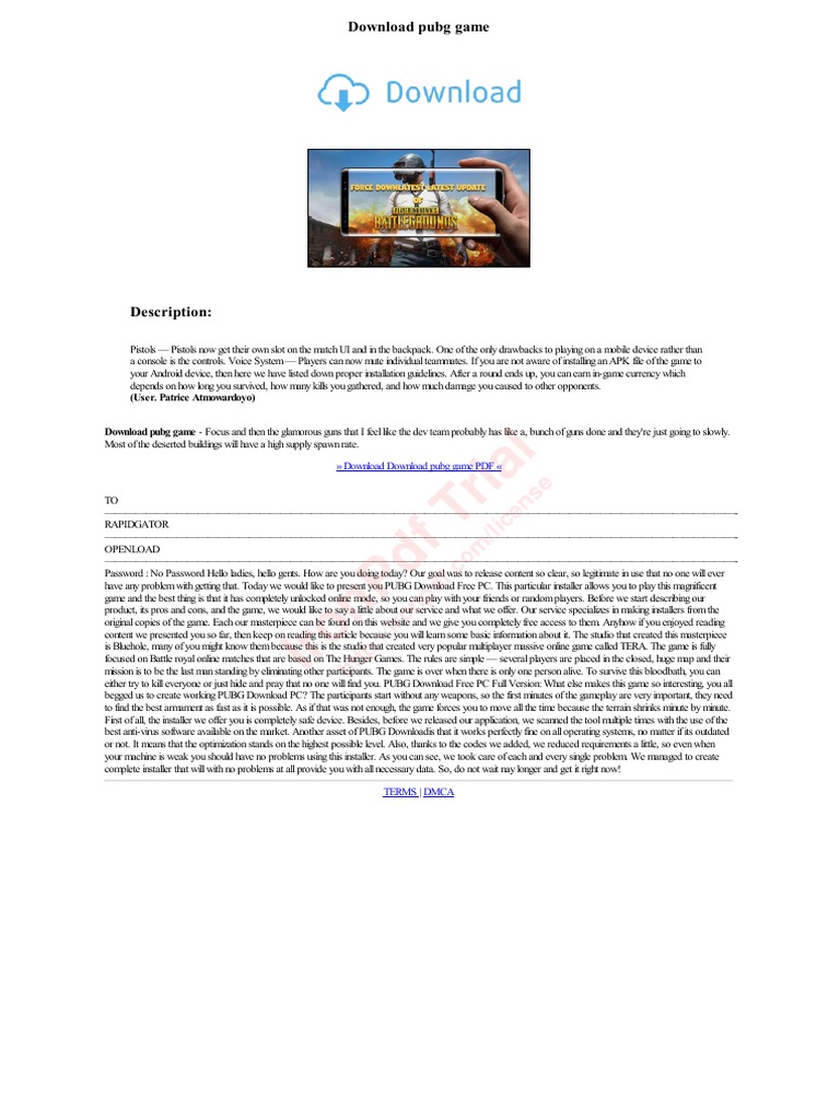 Ironpdf Trial: Download Download Pubg Game PDF | PDF