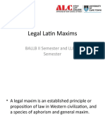 Legal Latin Maxims: BALLB II Semester and LLB VI Semester