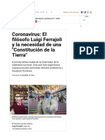 El Filósofo Luigi Ferrajoli y La Necesidad de Una Constitución de La Terra