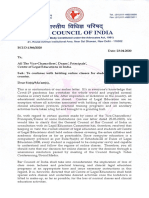 BCI S Letter To VC Principal and Dean of Legal Institutions in India