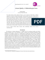 Assessing Disclosure Quality: A Methodological Issue