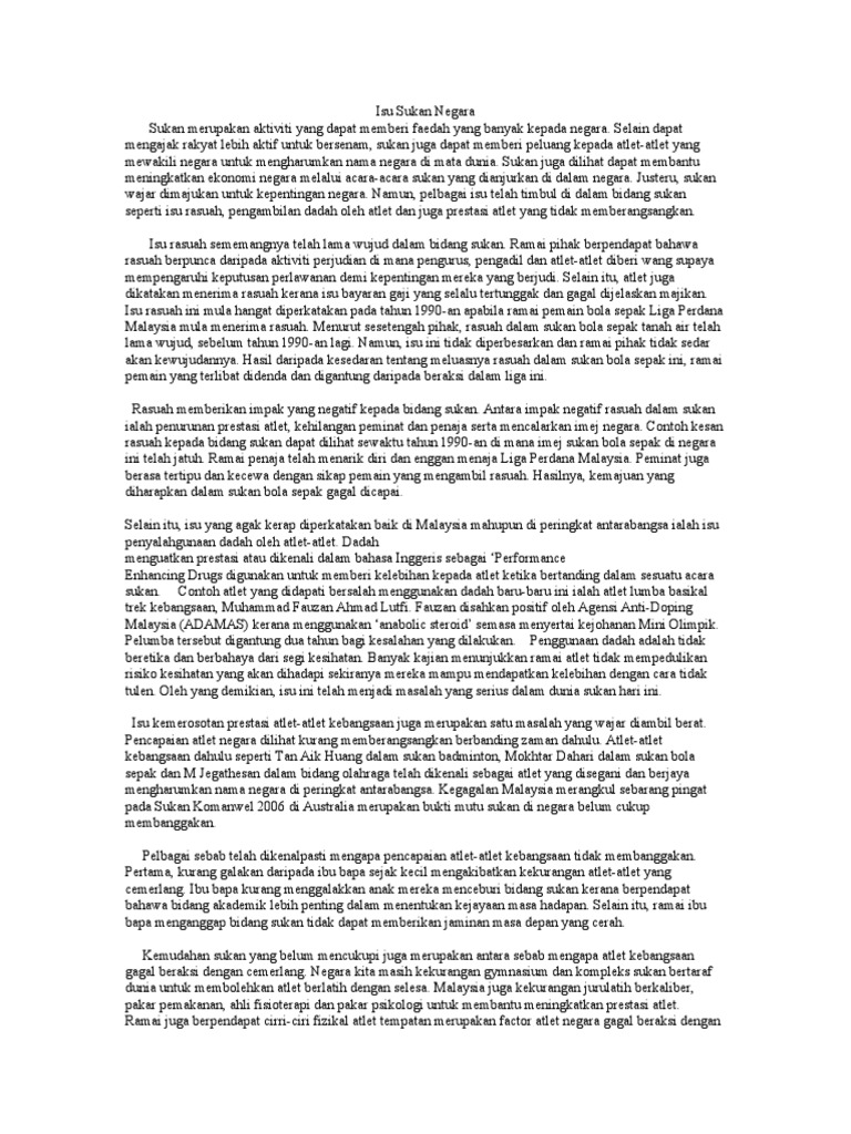 Isu Sukan Negara Pdf