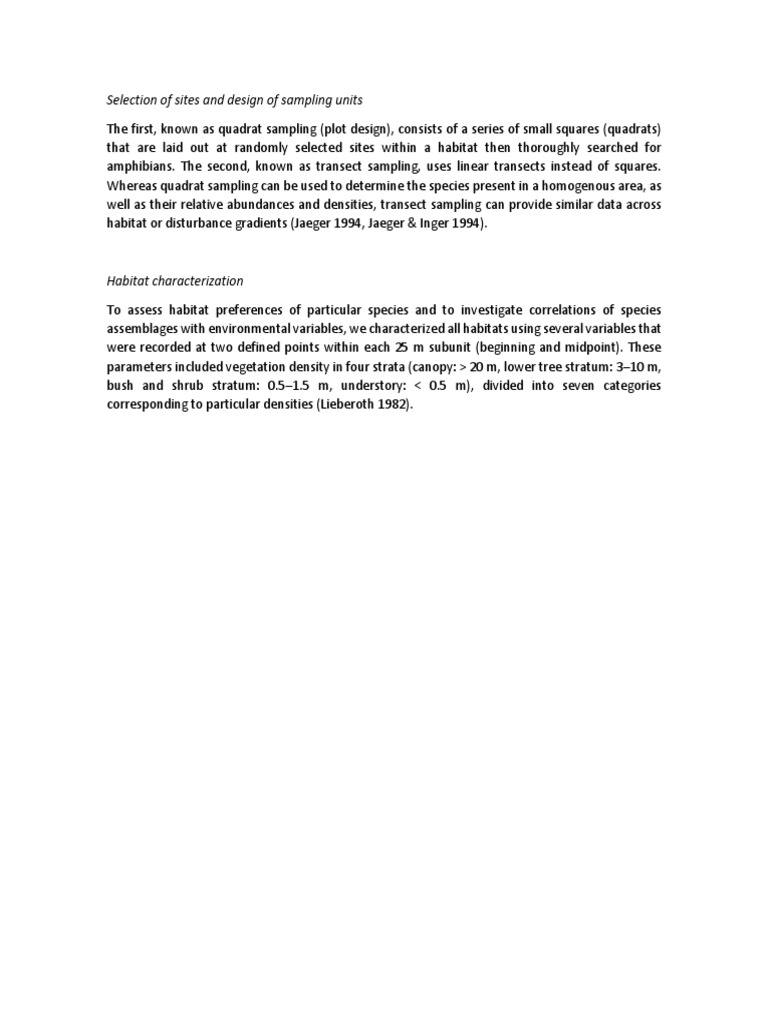 Selection of Sites and Design of Sampling Units | PDF