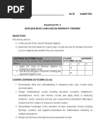 Experiment No 3 - BOOLEAN ALGEBRA AND DE MORGANS THEOREM