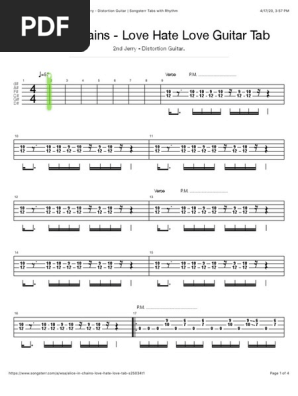 Love Hate Love Tab By Alice In Chains 2nd Jerry Distortion Guitar Songsterr Tabs With Rhythm Rock Music