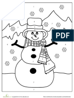 Snowman Color by Number PDF