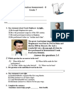 Answer The Questions 2-3. 2.: Summative Assessment - 8 Grade 7