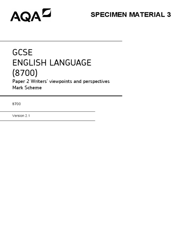 Language paper 2 mark scheme pdf pdf writers question