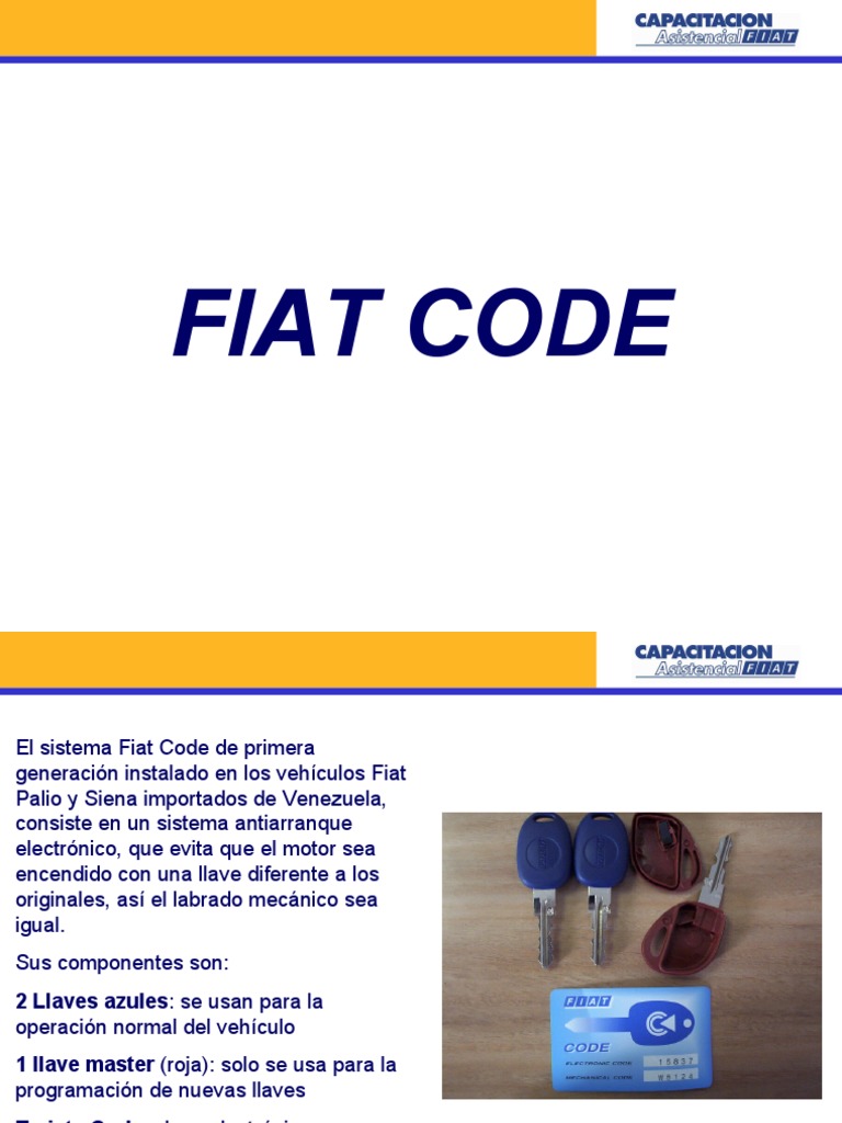 Funcionamiento del Sistema Fiat Code | PDF | Acelerador | Ingeniería ...