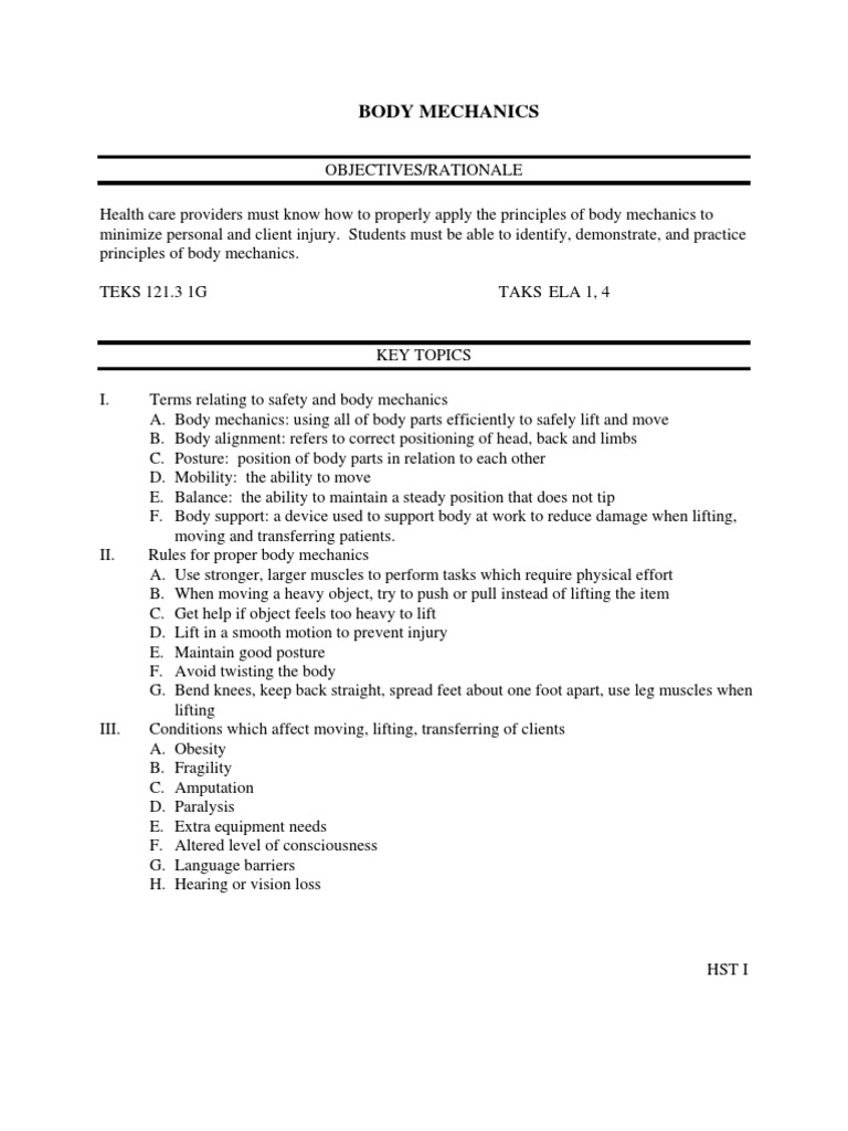 Body Mechanics Bed Amputation