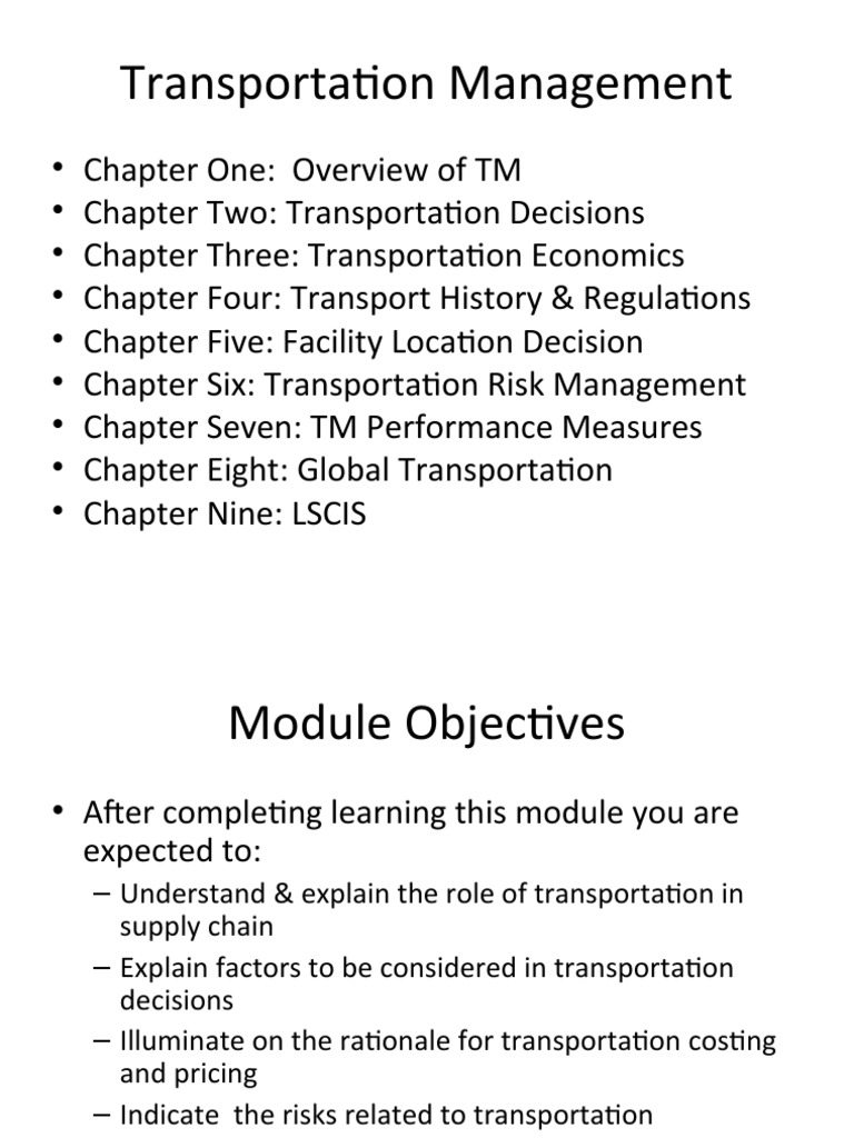 Transportation Management PDF Cargo Transport