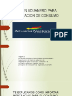 Regimen Aduanero para Importacion de Consumo