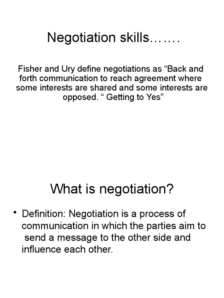 Negotiation Skills | PDF | Negotiation | Psychological Concepts
