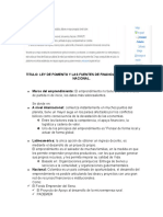 MAPA CONCEPTUAL SOBRE LEY DE FOMENTO Y LAS FUENTES DE FINANCIACION