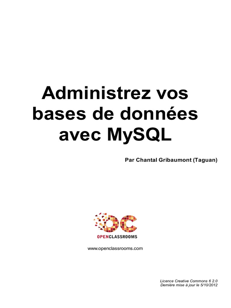 Administrez Vos Bases de Donnees Avec Mysql PDF | PDF | MySQL | SQL