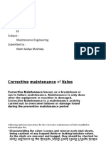 Assignment C.M of Valve