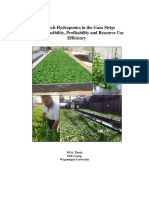 Low-Tech Hydroponics in The Gaza Strip: Testing Feasibility, Profitability and Resource Use Efficiency