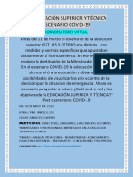 CONVERSATORIO - DIALOGO: La Educación Superior y Técnica Escenario Covid