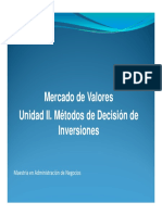 Unidad II Metodos de Decision de Inversiones