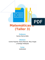 Taller 3 Matemáticas II