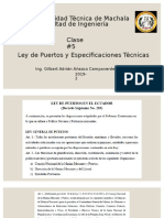 Clase Obras Portuarias #5 Ley de Puertos y Especificaciones Técnicas