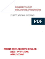 Photovoltaic Systems-Recent Developments in Solar Cells - PV Systems - Applications