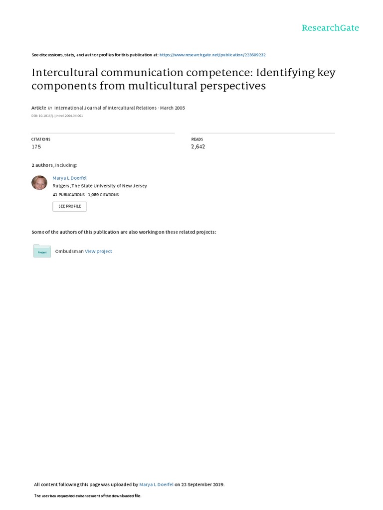 Intercultural Communication Competence Insights | PDF | Cross Cultural ...