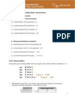 Data Representation Worksheet 2 Binary Arithmetic and Hexadecimal