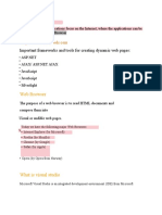 Understanding Web, Visual Studio, C#, SQL, MVC