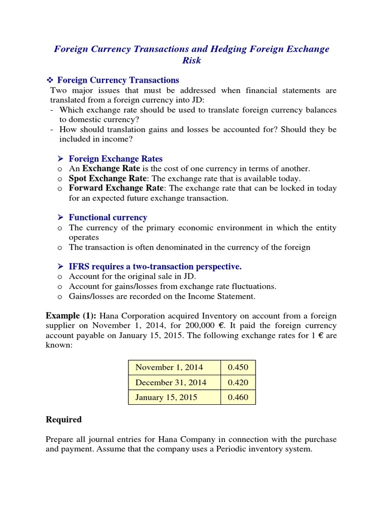 Managing Foreign Exchange Risk Through Hedging Strategies Journal
