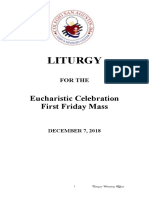 Liturgy: Eucharistic Celebration First Friday Mass