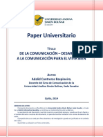 De La Comunicación-Desarrollo A La Comunicación para El Vivir Bien