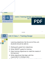 Unit 4: Training Design and Preparing The Training Budget: SHRM 2009