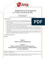 Bolivia - Reglamento de La Ley de Migración, DS #1923, 13 de Marzo de 2014