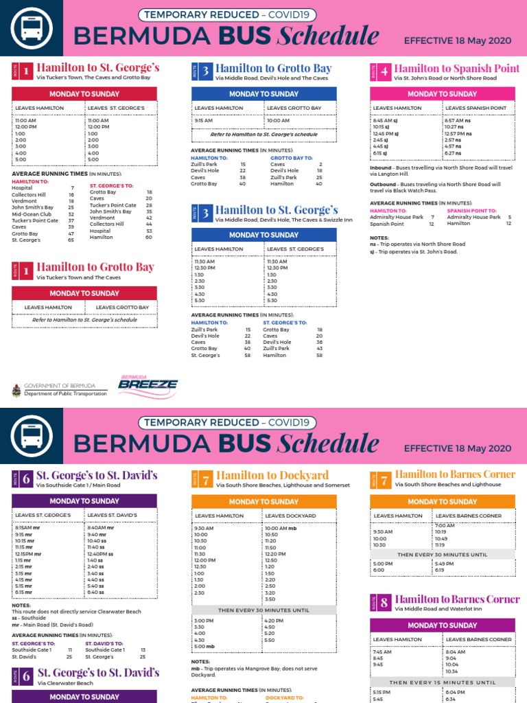 Covid19 Temporary Reduced Schedule Bermuda Bus Transport Free 30day Trial Scribd