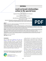 Latest Research On Brand Relationships: Introduction To The Special Issue