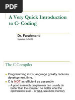 A Very Quick Introduction To C-Coding: Dr. Farahmand