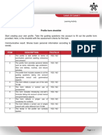 Level: A1 Level 1: Profile Form Checklist