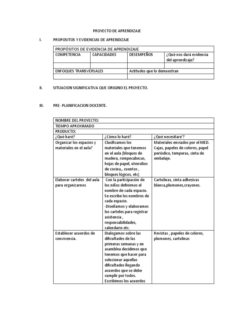Proyectos de Aprendizaje en el Aula | PDF | Aprendizaje | Modificación ...
